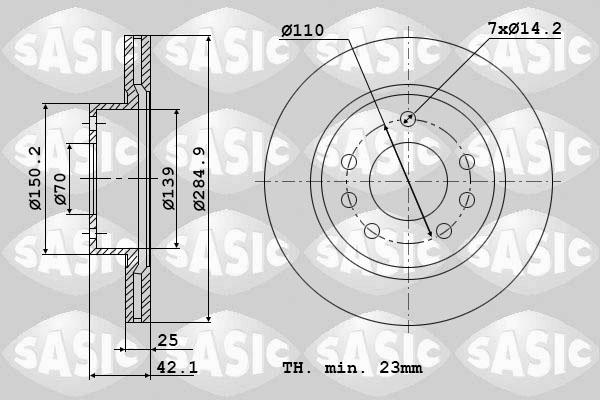 Sasic 9004888J - Тормозной диск autospares.lv