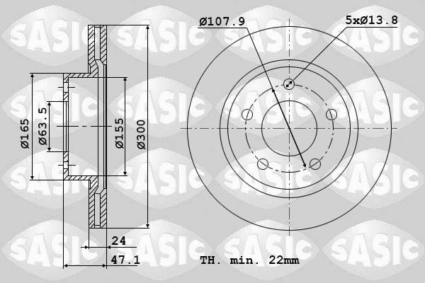 Sasic 9004825J - Тормозной диск autospares.lv