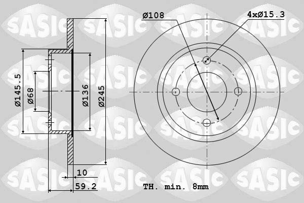 Sasic 9004393J - Тормозной диск autospares.lv