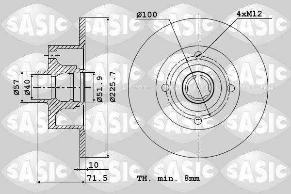 Sasic 9004358J - Тормозной диск autospares.lv