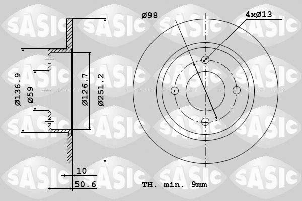 Sasic 9004366J - Тормозной диск autospares.lv