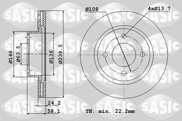 Sasic 9004306J - Тормозной диск autospares.lv