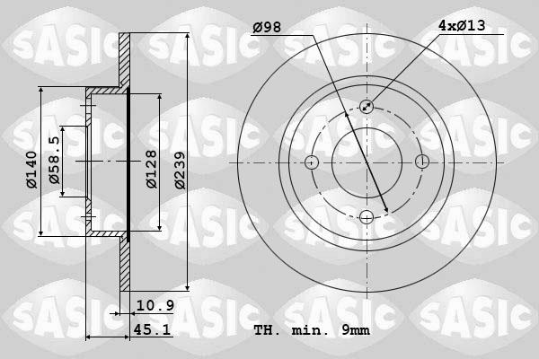 Sasic 9004313J - Тормозной диск autospares.lv