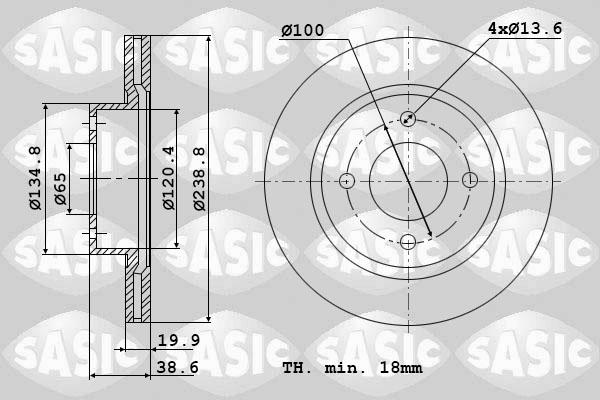 Sasic 9004219J - Тормозной диск autospares.lv