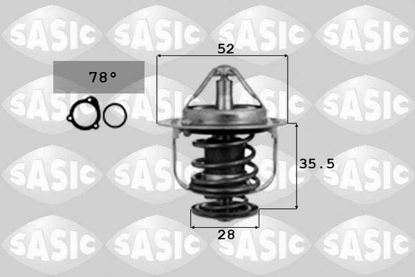 Sasic 9000075 - Термостат охлаждающей жидкости / корпус autospares.lv