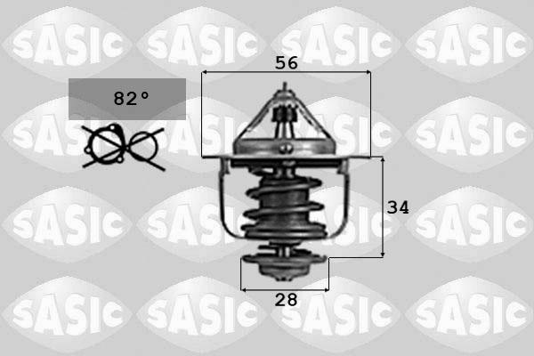 Sasic 9000702 - Термостат охлаждающей жидкости / корпус autospares.lv