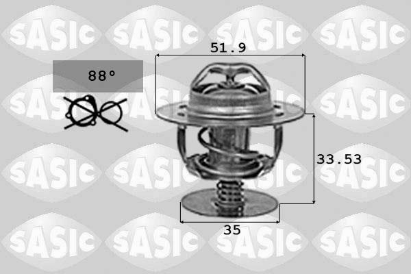 Sasic 9000719 - Термостат охлаждающей жидкости / корпус autospares.lv