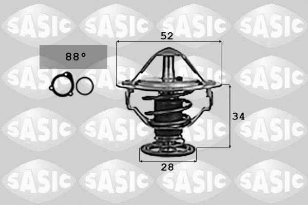 Sasic 9000714 - Термостат охлаждающей жидкости / корпус autospares.lv