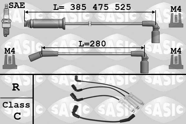 Sasic 9286058 - Комплект проводов зажигания autospares.lv