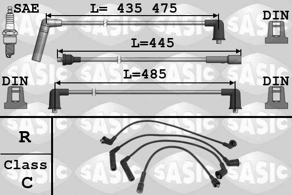 Sasic 9286063 - Комплект проводов зажигания autospares.lv