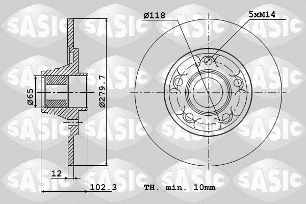 Sasic 4004307J - Тормозной диск autospares.lv