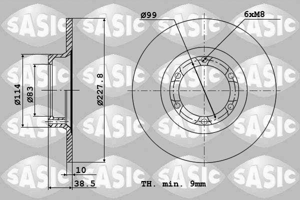 Sasic 4004240J - Тормозной диск autospares.lv
