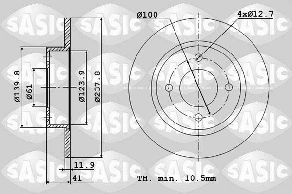 Sasic 4004253J - Тормозной диск autospares.lv