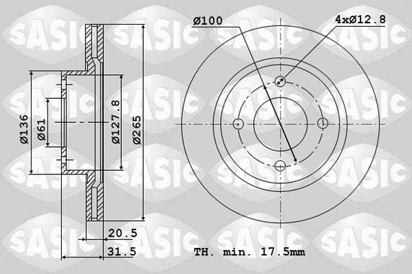 Sasic 4004265J - Тормозной диск autospares.lv