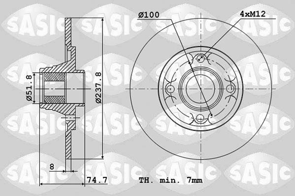 Sasic 4004287J - Тормозной диск autospares.lv