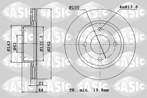 Sasic 4004273J - Тормозной диск autospares.lv