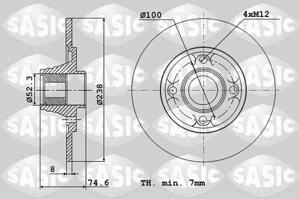 Sasic 6104040 - Тормозной диск autospares.lv