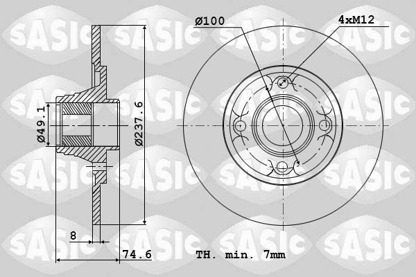 Sasic 6104042 - Тормозной диск autospares.lv