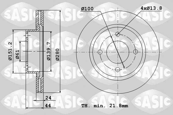 Sasic 6104050 - Тормозной диск autospares.lv