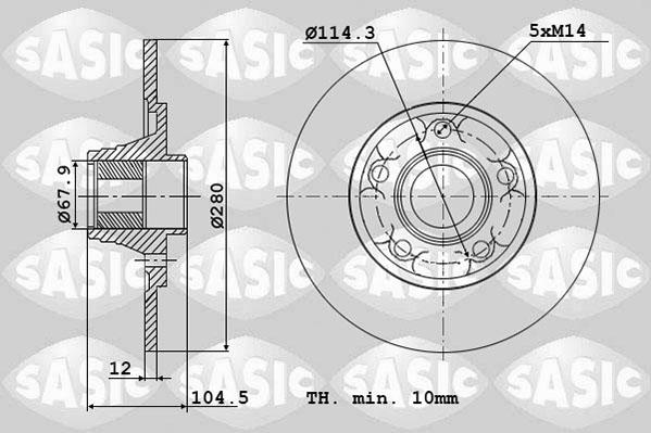 Sasic 6104053 - Тормозной диск autospares.lv