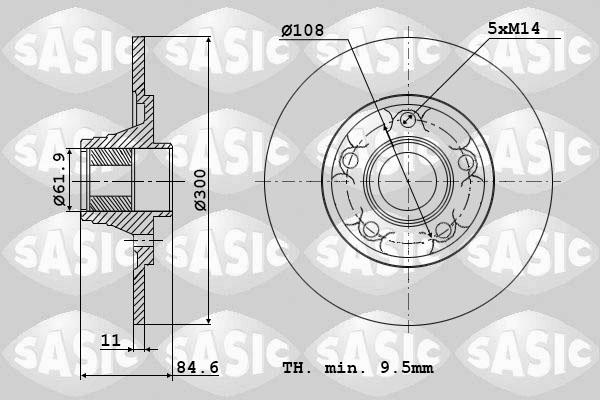 Sasic 6104006 - Тормозной диск autospares.lv
