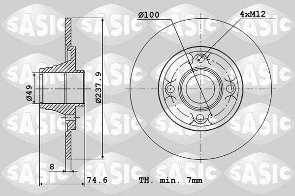 Sasic 6104015 - Тормозной диск autospares.lv