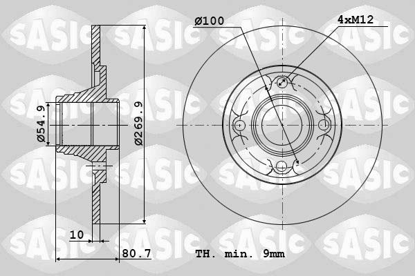 Sasic 6104012 - Тормозной диск autospares.lv