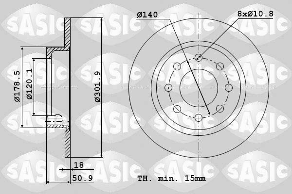 Sasic 6104033 - Тормозной диск autospares.lv