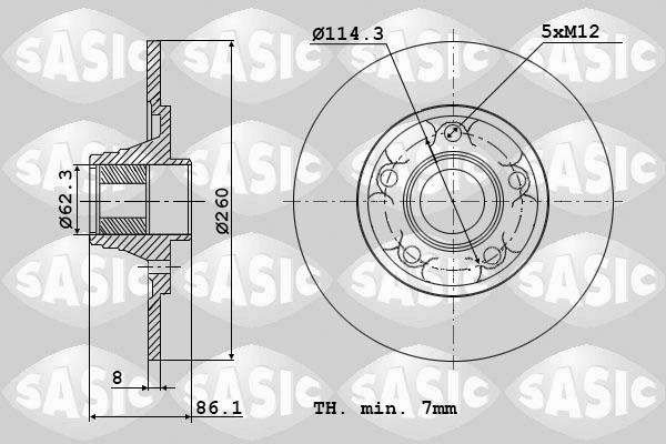 Sasic 6104029 - Тормозной диск autospares.lv