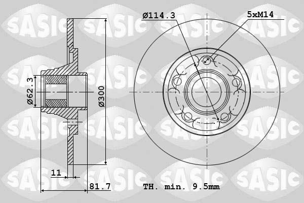 Sasic 6104028 - Тормозной диск autospares.lv