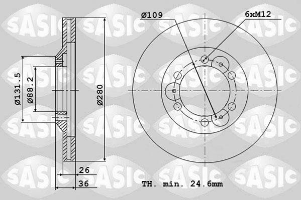 Sasic 6106092 - Тормозной диск autospares.lv