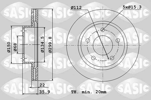 Sasic 6106040 - Тормозной диск autospares.lv