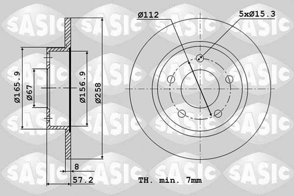 Sasic 6106053 - Тормозной диск autospares.lv