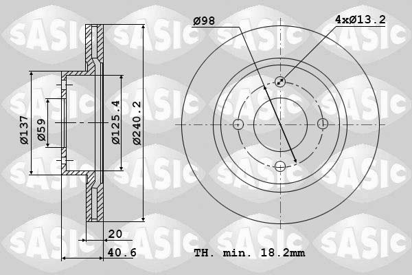 Sasic 6106001 - Тормозной диск autospares.lv