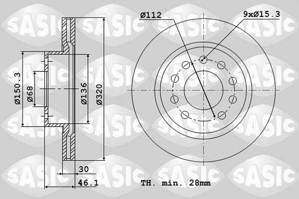 Sasic 6106034 - Тормозной диск autospares.lv