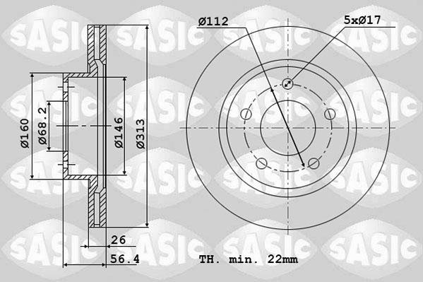 Sasic 6106032 - Тормозной диск autospares.lv