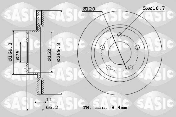 Sasic 6106191 - Тормозной диск autospares.lv