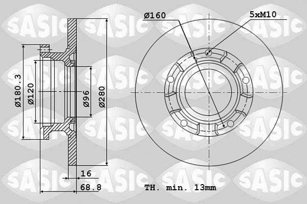 Sasic 6106145 - Тормозной диск autospares.lv