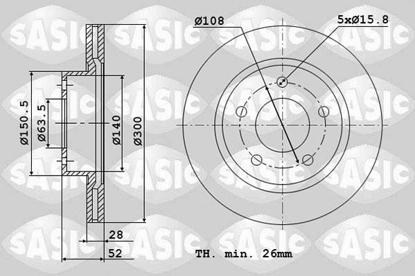 Sasic 6106147 - Тормозной диск autospares.lv