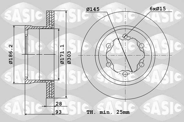 Sasic 6106103 - Тормозной диск autospares.lv