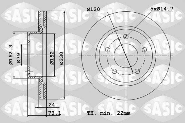 Sasic 6106138 - Тормозной диск autospares.lv