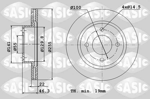 Sasic 6106125 - Тормозной диск autospares.lv
