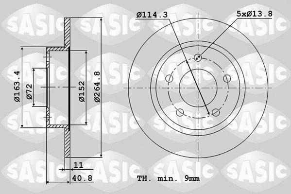 Sasic 6106354 - Тормозной диск autospares.lv