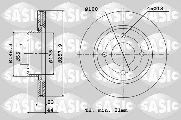 Sasic 6106351 - Тормозной диск autospares.lv