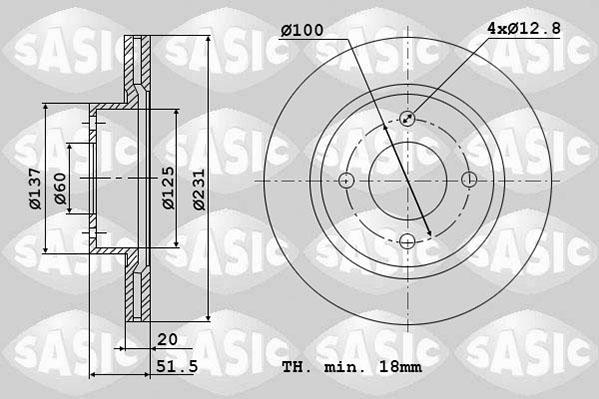 Sasic 6106318 - Тормозной диск autospares.lv