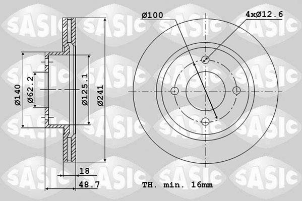 Sasic 6106335 - Тормозной диск autospares.lv