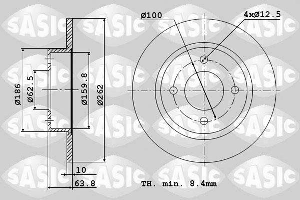 Sasic 6106217 - Тормозной диск autospares.lv