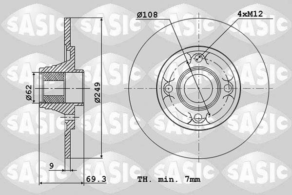 Sasic 6100004 - Тормозной диск autospares.lv