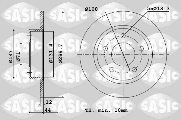 Sasic 6100028 - Тормозной диск autospares.lv