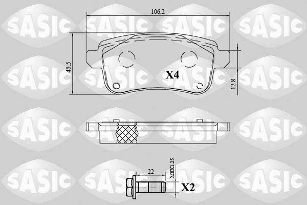 Sasic 6214049 - Тормозные колодки, дисковые, комплект autospares.lv